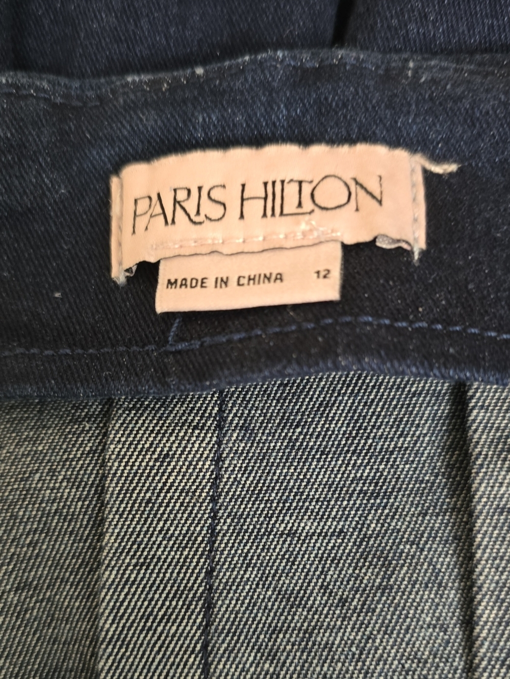 Paris Hilton Y2K Dark Wash Denim Pleated Tennis Mini Skirt L - Picture 6 of 11